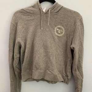 Cropped Gray RVCA hoodie